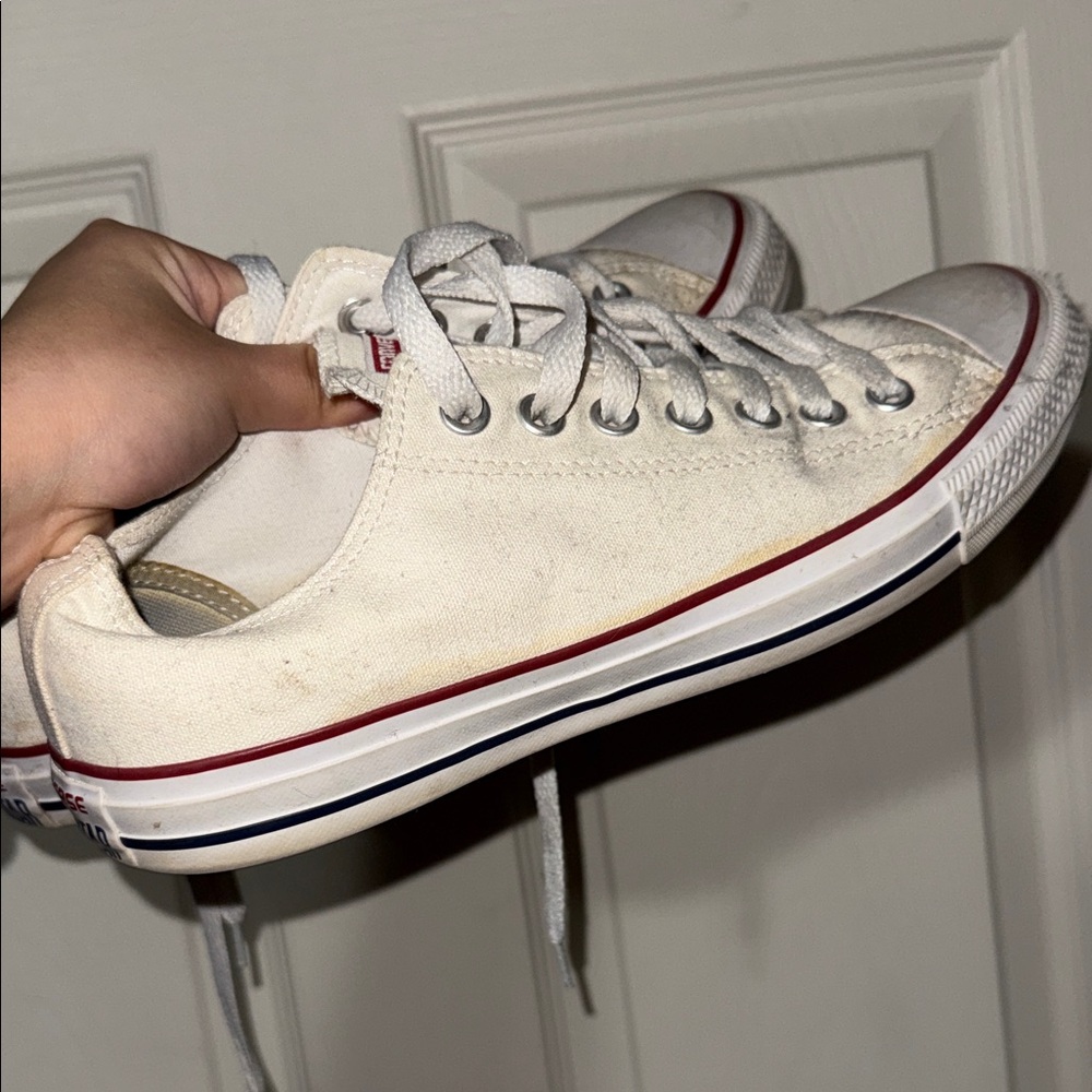 Converse White and Red Classic Sneakers